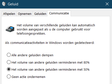 Volume dempen tijdens beeldbellen